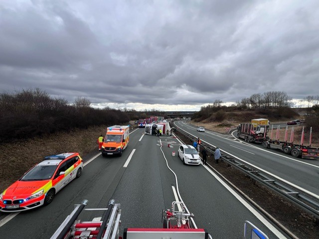 LKW-Unfall auf Autobahn